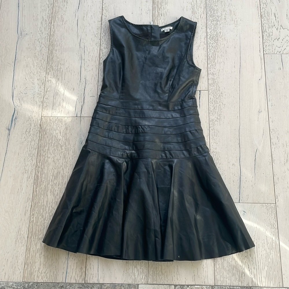 Black leather dress